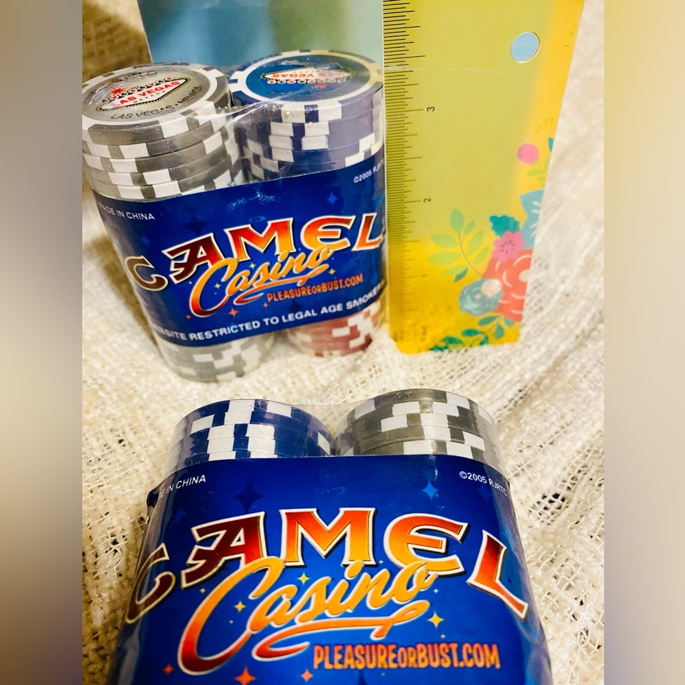 100 NIB Camel Casino Las Vegas Clay Poker Chips New Gaming Collectible Casino